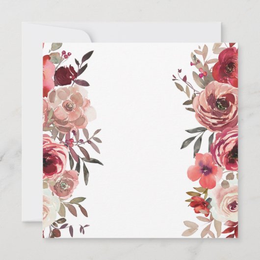 Red Blush Floral Rozen Weddenschap (Achterkant)