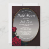 Red Blush Floral Silver Gray Mirror Bridal Shower Kaart (Voorkant)