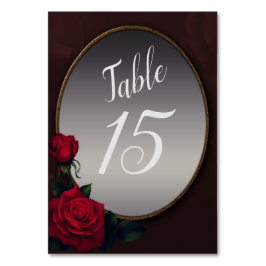 Red Blush Floral Silver Grey Mirror Party Kaart