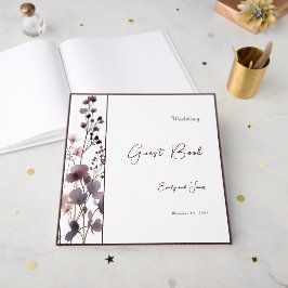 Red Blush Floral Wedding Elegant Gastenboek