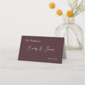 Red Blush Floral Wedding Elegant Plaatskaartje (Achterkant)