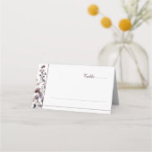 Red Blush Floral Wedding Elegant Plaatskaartje (Voorkant)