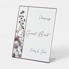 Red Blush Floral Wedding Elegant Reclamebord Met Voetstuk