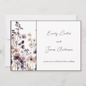 Red Blush Floral Wedding Elegant Romantic Kaart (Voorkant)