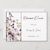 Red Blush Floral Wedding Elegant Romantic Kaart (Voorkant)