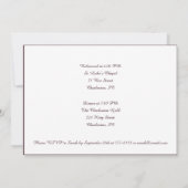 Red Blush Floral Wedding Elegant Romantic Kaart (Achterkant)