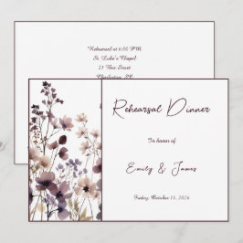 Red Blush Floral Wedding Elegant Romantic Kaart