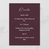 Red Blush Floral Wedding Elegant Romantic Menu (Achterkant)