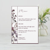Red Blush Floral Wedding Elegant Romantic Menu (Staand voorkant)