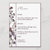 Red Blush Floral Wedding Elegant Romantic Menu (Voorkant)