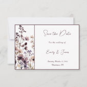 Red Blush Floral Wedding Elegant Romantic Save The Date (Voorkant)