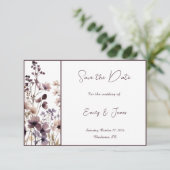 Red Blush Floral Wedding Elegant Romantic Save The Date (Staand voorkant)