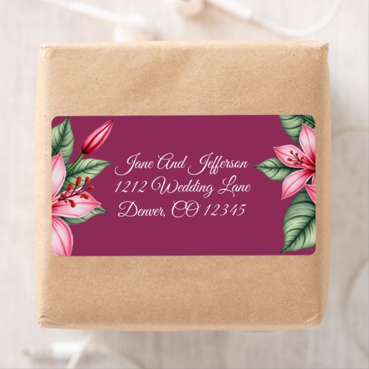 Red Blush Pink Floral Etiket (Insitu)