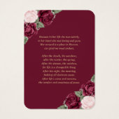 Red Blush Pink Floral Funeral Prayer Kaart (Achterkant)