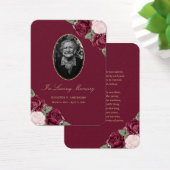Red Blush Pink Floral Funeral Prayer Kaart (Bureau)