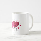 Red & Blush Pink Hearts Romantic Mug Koffiemok (Voorkant rechts)