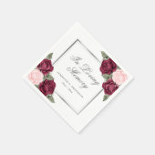 Red Blush Pink Silver Floral Funeral Memorial Servet (Hoek)