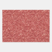 Red Blush Pink Sparkle Glitter Christmas Inpakpapier Vel (Voorkant)