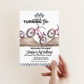 Red BMX birthday invitation, Any age, Dirt bike Kaart