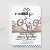 Red BMX birthday invitation, Any age, Dirt bike Kaart (Voorkant)