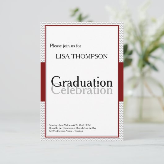 Red Board Afstuderen Celebration Invitation Kaart (Staand voorkant)