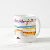 Red Boat en Beach in Mundesley, Norfolk Koffiemok (Voorkant rechts)