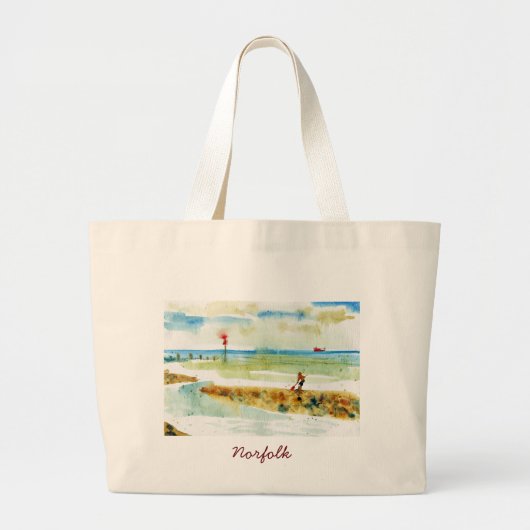 Red Boat in Mundesley, Norfolk Grote Tote Bag (Voorkant)