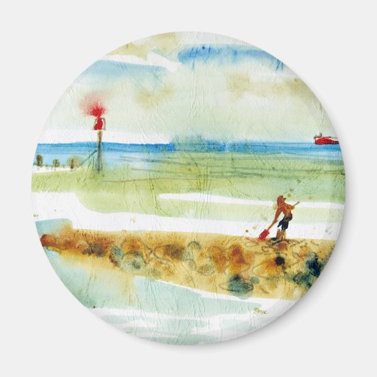 Red Boat in Mundesley, Norfolk Magneet (Voorkant)