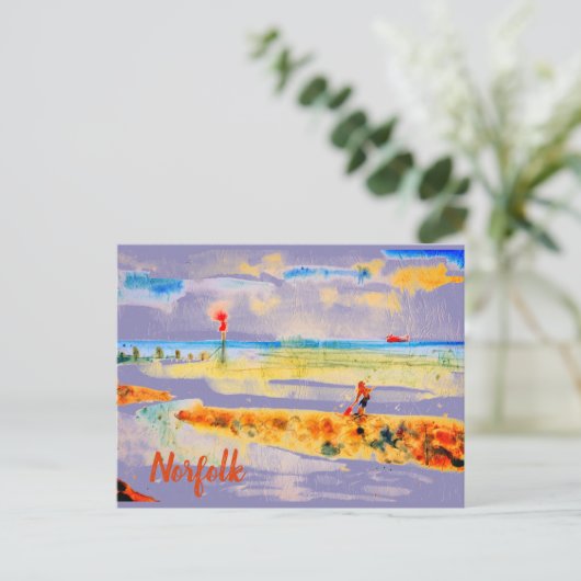 Red Boat op het strand in Mundesley, Norfolk Brief Briefkaart (Staand voorkant)