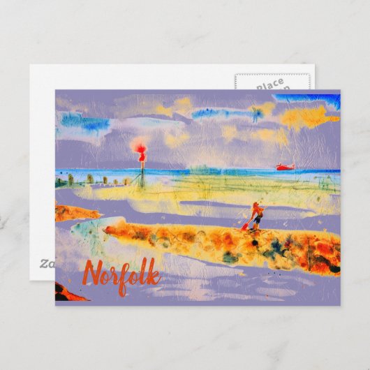 Red Boat op het strand in Mundesley, Norfolk Brief Briefkaart (Voorkant / Achterkant)