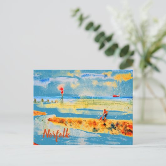 Red Boat op het strand in Mundesley, Norfolk Brief Briefkaart (Staand voorkant)