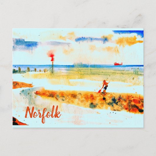 Red Boat op het strand in Mundesley, Norfolk Briefkaart (Voorkant)