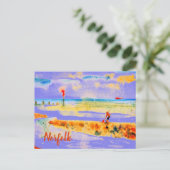 Red Boat op het strand in Mundesley, Norfolk Briefkaart (Staand voorkant)