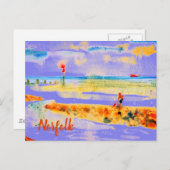 Red Boat op het strand in Mundesley, Norfolk Briefkaart (Voorkant / Achterkant)