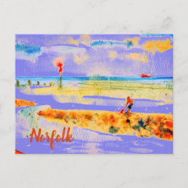 Red Boat op het strand in Mundesley, Norfolk Briefkaart