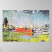 Red Boats in Argenteuil door Claude Monet Poster (Voorkant)