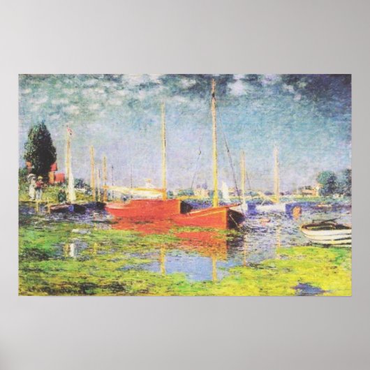 Red Boats in Argenteuil door Claude Monet Poster (Voorkant)