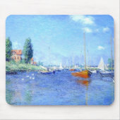 Red Boats Water Beach Monet Mousepad Muismat (Voorkant)