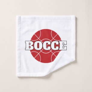 Red Bocce Ball Design washandje