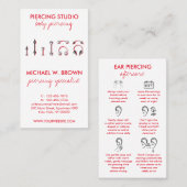 Red Body Jewelry Piercings Visitekaartje (Voorkant / Achterkant)