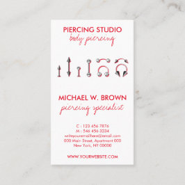 Red Body Jewelry Piercings Visitekaartje
