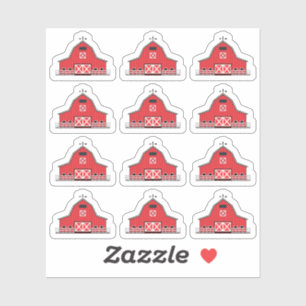 Red Boerderij Barn Homestead Chores Farmyard Plann Sticker
