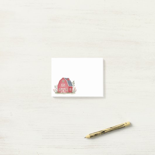 Red Boerderij Barnyard Modern Post-it® Notes (Op bureau)
