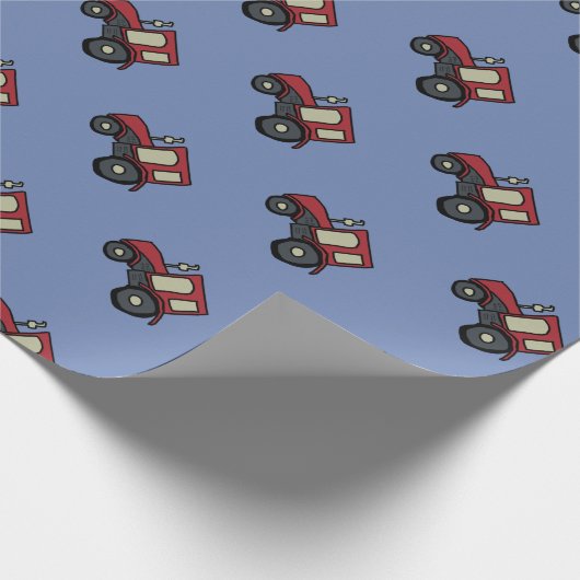 Red Boerderij Tractor Cadeaupapier (Hoek)