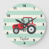 Red Boerderij Tractor Grote Klok (Voorkant)