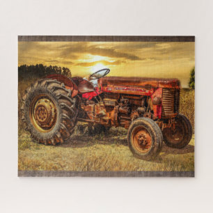 Red Boerderij Tractor Legpuzzel