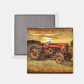Red Boerderij Tractor Magneet (Voorkant / Achterkant)