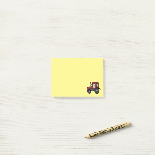 Red Boerderij Tractor Post-it® Notes (Op bureau)