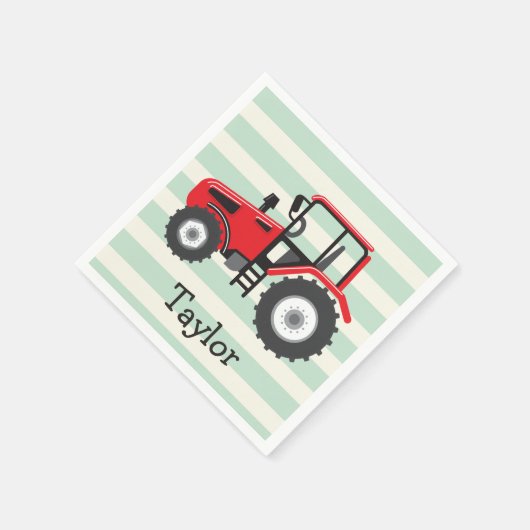 Red Boerderij Tractor Servet (Hoek)