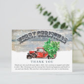  Red Boerderij Truck Holiday Corporate Kerstmis Bedankkaart (Staand voorkant)
